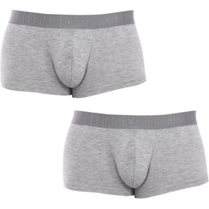 Bikkembergs Mens Pack-2 Boxers Fashion Bamboo Bkk1utr03bi Man - Grey Rubber - Size Medium