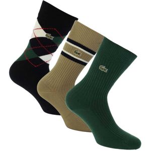 Lacoste Mens 3 Pack Of Cotton Socks In Green - Size Uk 5.5-8