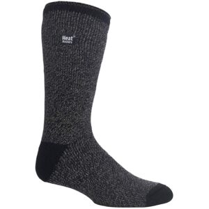 Heat Holders Mens Twist Patterned Thick Winter Thermal Socks - Black/white - Size Uk 6-11