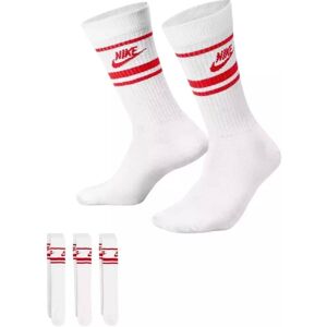 Nike Mens Unisex Sportswear Dri-Fit 3 Pair Socks - Red - Size Medium