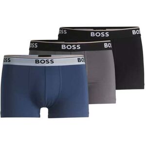 Hugo Boss Black Mens 3 Pack Trunk Boxer Short Blue/grey/black - Multicolour - Size Large