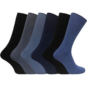 Sock Snob 6 Pack Mens Soft 100% Cotton Breathable Coloured Ribbed Dress Socks - Grey - Size Uk 6-11 Sock Snob 6 Pack Mens Soft 100% Cotton Breathable Coloured Ribbed Dress Socks - Grey - Size Uk 6-11