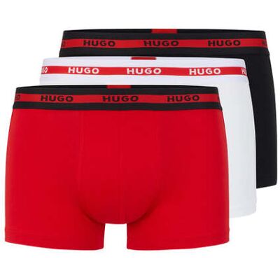 Hugo 3 Pack Mens Cotton Planet Trunk - Multicolour - Size Large Hugo 3 Pack Mens Cotton Planet Trunk - Multicolour - Size Large