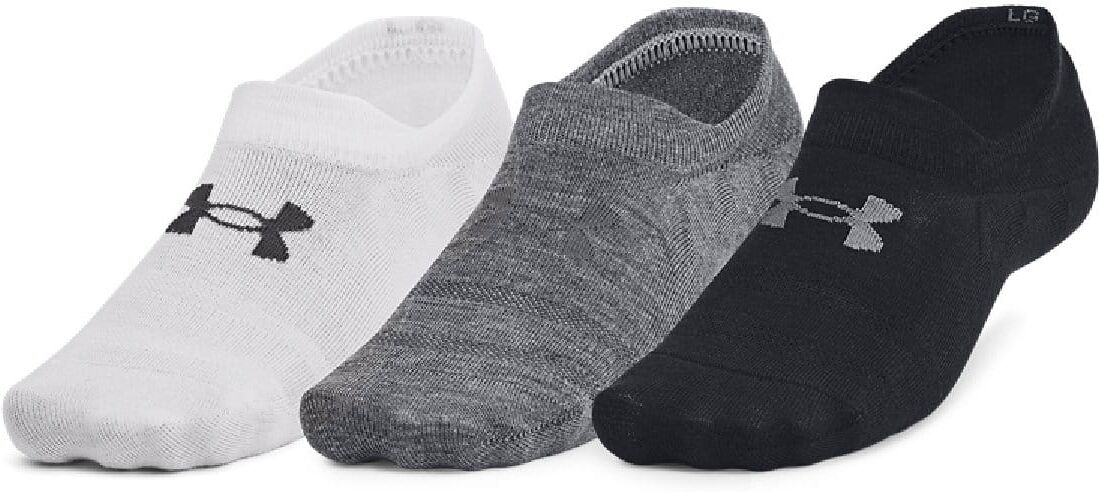 Under Armour Mens 3 Pack Of Essential Ultra Low Tab Socks In Black - Size Medium