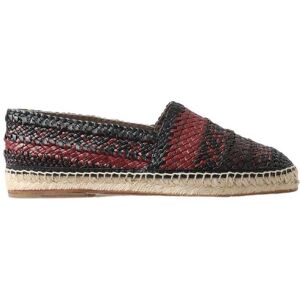 Dolce & Gabbana Mens Black Bordeaux Buffalo Leather Espadrille Shoes - Size Eu 42