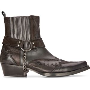 Infinity Leather Mens Cowboy Ankle Boots Black Brown Cuban Biker Winklepicker Western - Size Eu 40