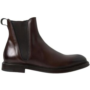 Dolce & Gabbana Mens Leather Chelsea Formal Boots - Brown - Size Eu 40