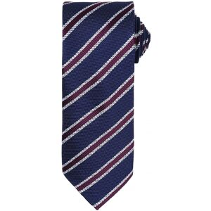 Premier Mens Waffle Stripe Formal Business Tie (Pack Of 2) (Navy/aubergine) - One Size Premier Mens Waffle Stripe Formal Business Tie (Pack Of 2) (Navy/aubergine) - One Size