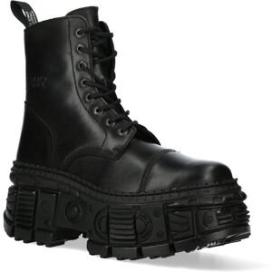 New Rock Unisex Black Goth Leather Boots-Wall083c-S5 - Size Eu 41 New Rock Unisex Black Goth Leather Boots-Wall083c-S5 - Size Eu 41
