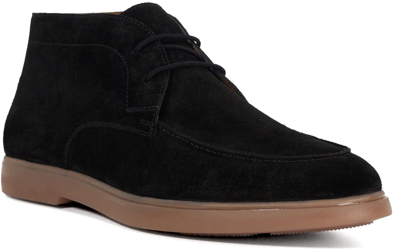 Dune London Mens Backers - Suede Lace Up Ankle Boots - Black - Size Uk 11