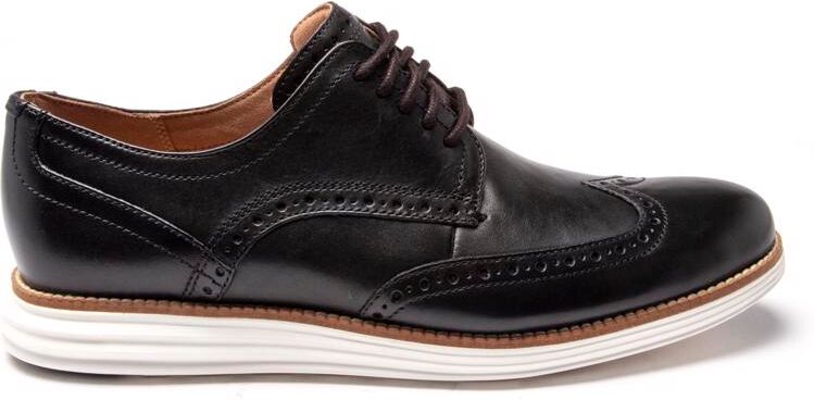 Cole Haan Mens Original Grand Wingtip Shoes - Black Leather - Size Uk 8