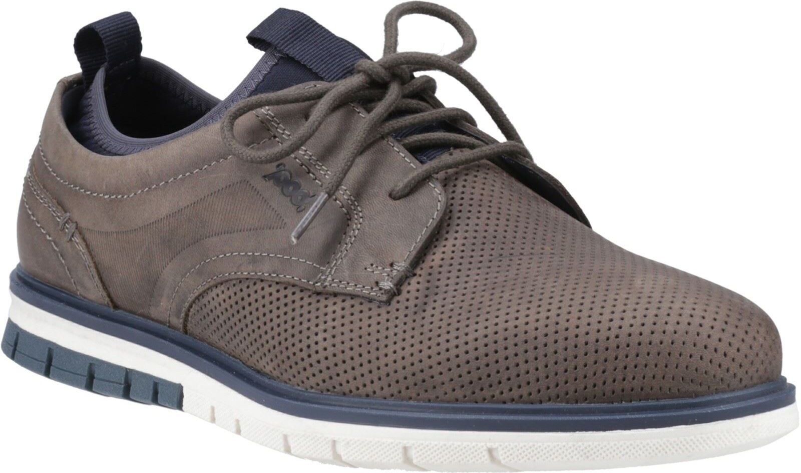 Pod Murphy Leather Mens Grey Lace-Up Shoes - Size Uk 12