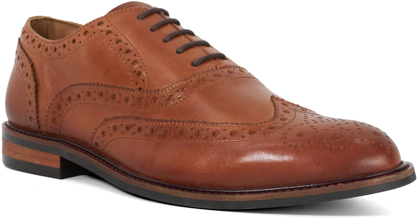 Dune London Mens Baltics - Lace Up Formal Oxford Shoes - Tan Leather - Size Uk 7
