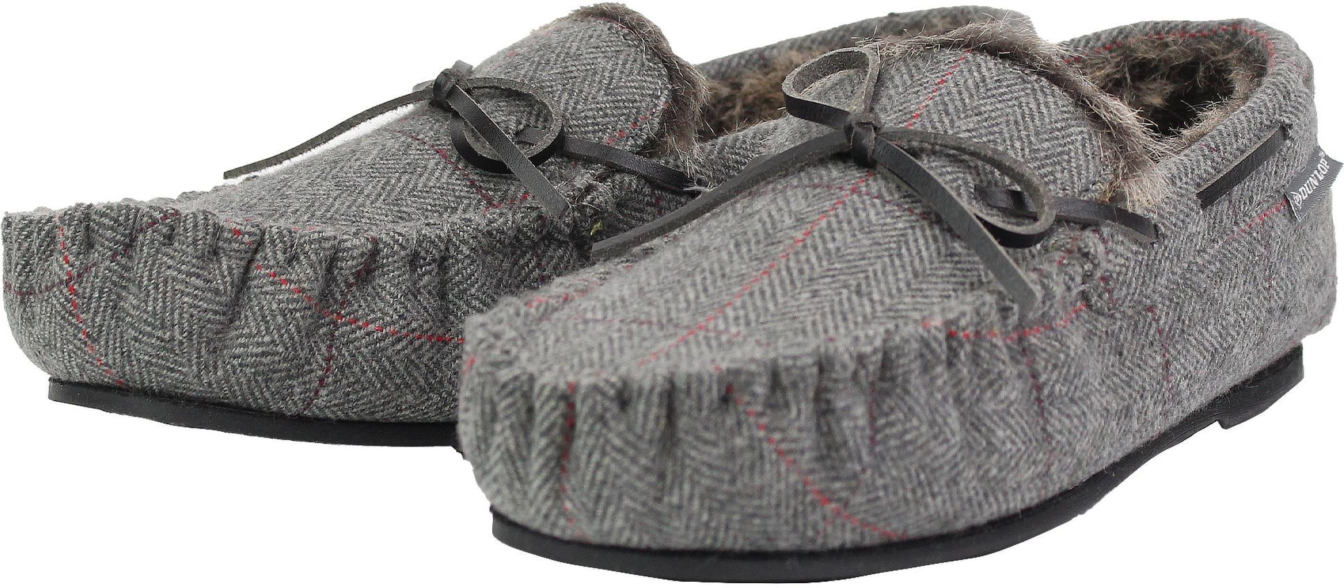 Dunlop Mens Moccasin Slippers With Memory Foam - Monochrome Multi - Size Uk 11