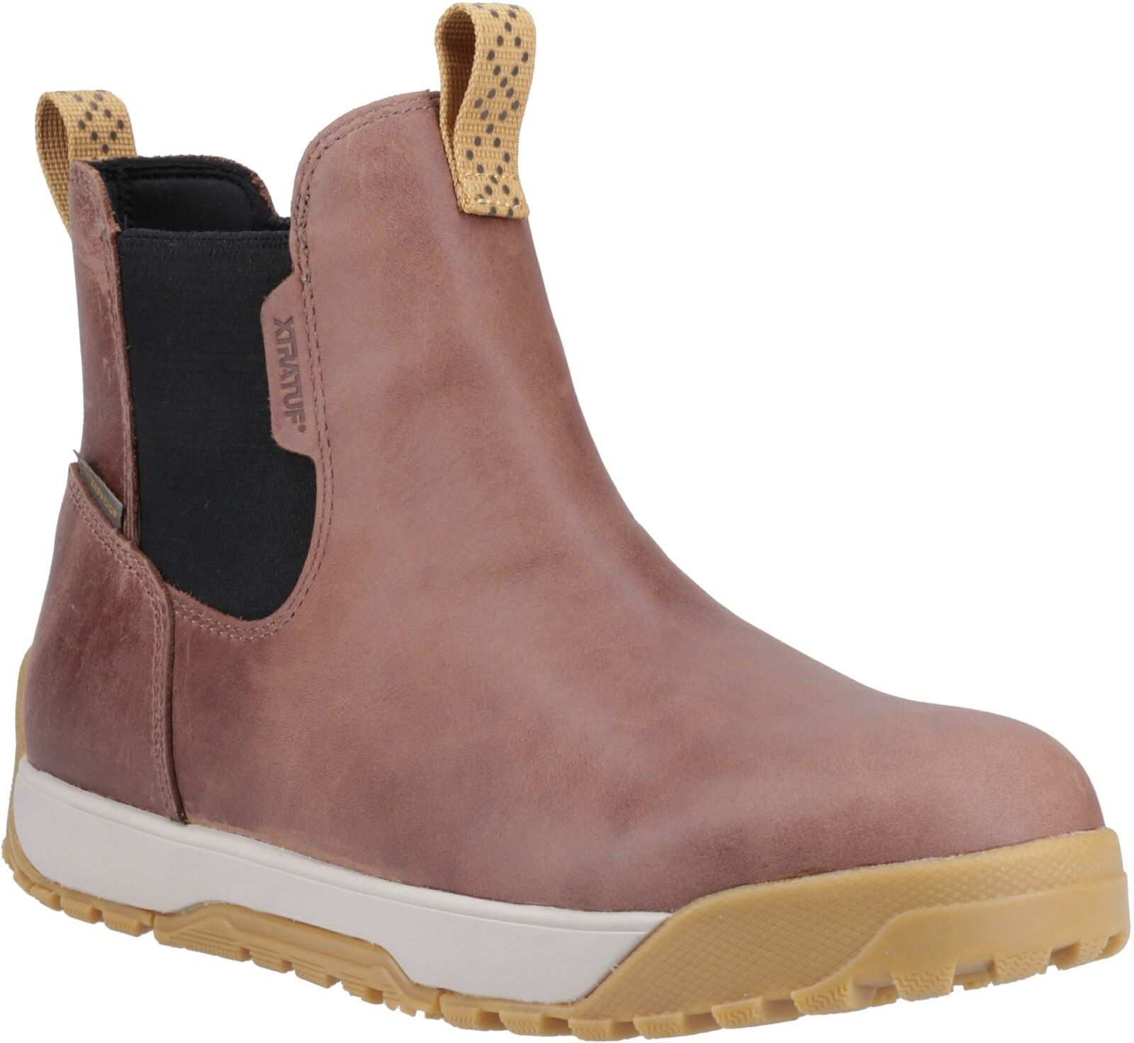 Xtratuf Ankle Deck Boot Leather Mens Brown Wellington Boots - Size Uk 10