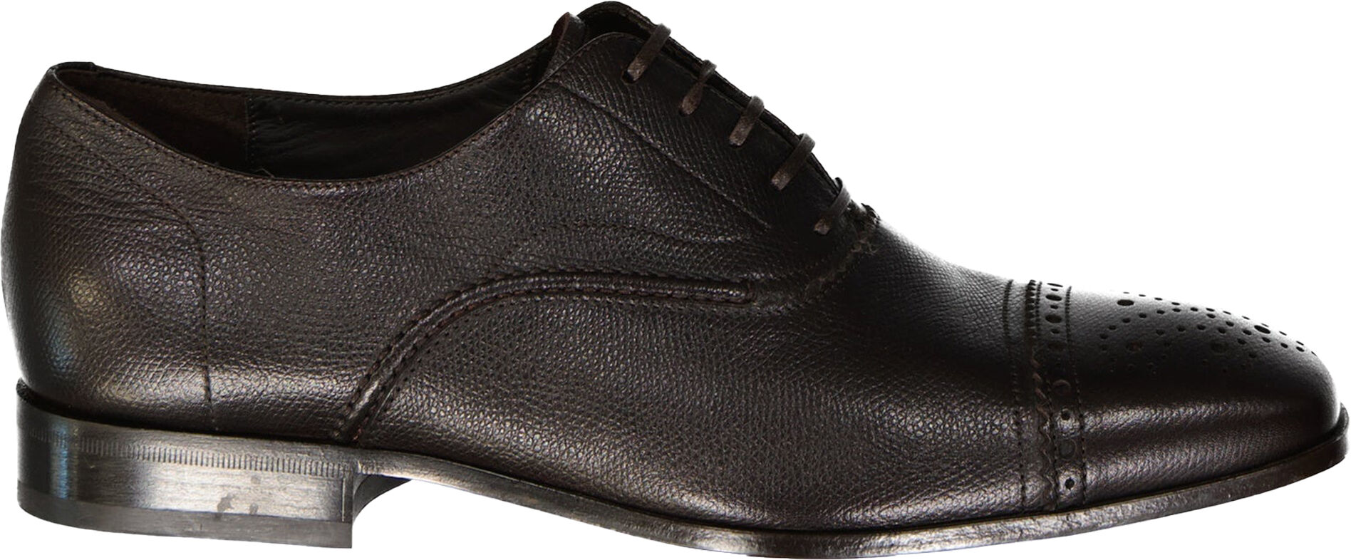 Ferragamo Mens Salvatore Lane Lace-Up Derbies - Brown Calf Leather - Size 41.5 Eu/it