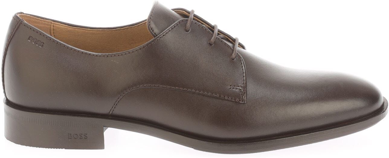 Boss Mens Colby Derby Shoes In Brown Leather - Size Uk 6