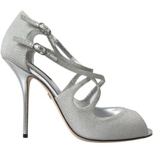 Dolce & Gabbana Womens Silver Shimmers Sandals Heel Pumps Shoes - Size Eu 39
