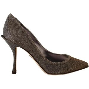 Dolce & Gabbana Womens Gold Silver Fabric Heels Pumps Shoes Cotton - Size 35.5 Eu/it