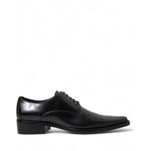 Dolce & Gabbana Womens Lace Up Leather Formal Flats - Black - Size Eu 38