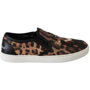 Dolce & Gabbana Womens Leather Leopard #dgfamily Loafers Shoes - Brown - Size 35.5 Eu/it