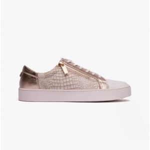 Lotus Womens Sky Ladies Casual Trainers White/ Gold - Size Uk 4