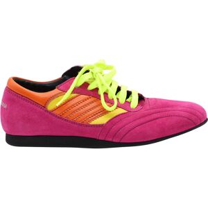 Dolce & Gabbana Pre-Owned Womens & Lace Up Sneakers In Pink And Multicolor Suede - Size Eu 39