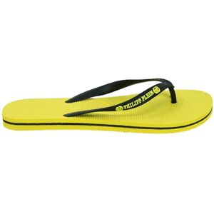 Philipp Plein Mens Brand Logo Yellow Flip Flops - Size Uk 9 Philipp Plein Mens Brand Logo Yellow Flip Flops - Size Uk 9