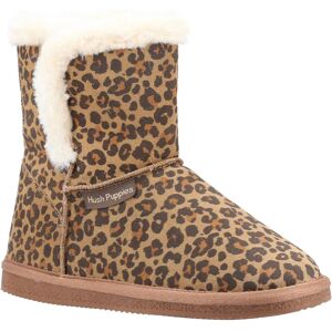 Hush Puppies Womens/ladies Ashleigh Leopard Print Suede Slipper Boots (Brown) - Size Uk 8 Hush Puppies Womens/ladies Ashleigh Leopard Print Suede Slipper Boots (Brown) - Size Uk 8