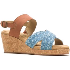 Hush Puppies Womens Willow X Band Ladies Heeled Sandals - Blue Leather/textile - Size Uk 6 Hush Puppies Womens Willow X Band Ladies Heeled Sandals - Blue Leather/textile - Size Uk 6