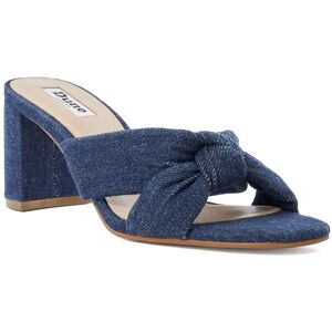 Dune London Womens Ladies Madden - Knot-Strap Block-Heel Sandals - Navy Fabric - Size Uk 4 Dune London Womens Ladies Madden - Knot-Strap Block-Heel Sandals - Navy Fabric - Size Uk 4