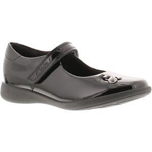 Clarks Girls School Shoes Etch Mist Leather Touch Fastening Black - Size Uk 8 Infant Clarks Girls School Shoes Etch Mist Leather Touch Fastening Black - Size Uk 8 Infant