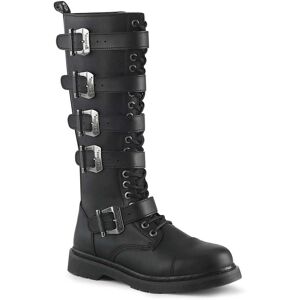 Demonia Mens Bolt 425 Black Vegan Leather Knee High Boots - Size Uk 3 Demonia Mens Bolt 425 Black Vegan Leather Knee High Boots - Size Uk 3