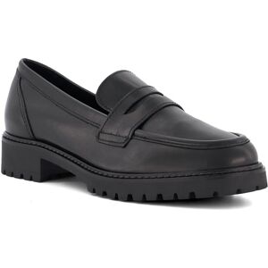 Dune London Womens Ladies Gild Cleated-Sole Penny-Trim Loafers - Black Leather (Archived) - Size Uk 6 Dune London Womens Ladies Gild Cleated-Sole Penny-Trim Loafers - Black Leather (Archived) - Size Uk 6