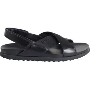 Prada Pre-Owned Womens Logo Strap Crisscross Sandals In Black Leather Leather (Archived) - Size Uk 4 Prada Pre-Owned Womens Logo Strap Crisscross Sandals In Black Leather Leather (Archived) - Size Uk 4