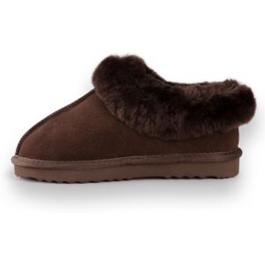 Aus Wooli Womens Australia Unisex Sheepskin Wool Traditional Ankle Slippers - Chocolate Leather - Size Uk 13 Aus Wooli Womens Australia Unisex Sheepskin Wool Traditional Ankle Slippers - Chocolate Leather - Size Uk 13