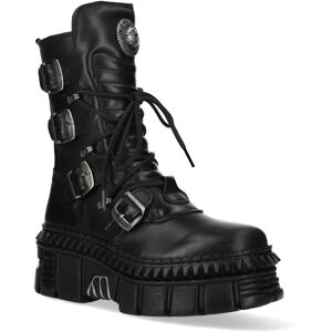 New Rock Unisex Mid-Calf Leather Platform Boots-Wall373-S6 - Black - Size Eu 41 New Rock Unisex Mid-Calf Leather Platform Boots-Wall373-S6 - Black - Size Eu 41