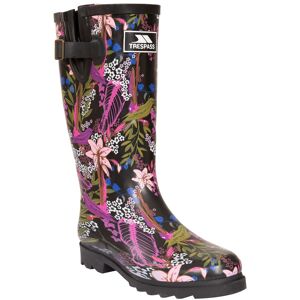 Trespass Womens/ladies Elena Floral Wellington Boots (Black/green Print) - Multicolour - Size Uk 5 Trespass Womens/ladies Elena Floral Wellington Boots (Black/green Print) - Multicolour - Size Uk 5