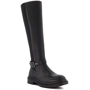Dune London Womens Ladies Teller - Buckle-Detail Casual Knee-High Boots - Black Leather (Archived) - Size Uk 5 Dune London Womens Ladies Teller - Buckle-Detail Casual Knee-High Boots - Black Leather (Archived) - Size Uk 5