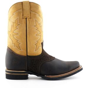 Grinders Unisex Tan Leather Cowboy Chelsea Boots- Frontier - Brown - Size Eu 46 Grinders Unisex Tan Leather Cowboy Chelsea Boots- Frontier - Brown - Size Eu 46