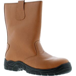 Tradesafe Mens Safety Boots Riggers Slip On Tan Imitation Leather - Size Uk 10 Tradesafe Mens Safety Boots Riggers Slip On Tan Imitation Leather - Size Uk 10