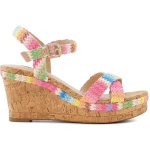 Dune London Womens Ladies Kelisa - Braided-Cross-Strap Cork-Wedge Sandals - Multicolour - Size Uk 5 Dune London Womens Ladies Kelisa - Braided-Cross-Strap Cork-Wedge Sandals - Multicolour - Size Uk 5