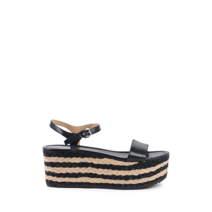 Michael Kors Womens Platform Sandal Black Nantucket Leather - Size Uk 6.5 Michael Kors Womens Platform Sandal Black Nantucket Leather - Size Uk 6.5