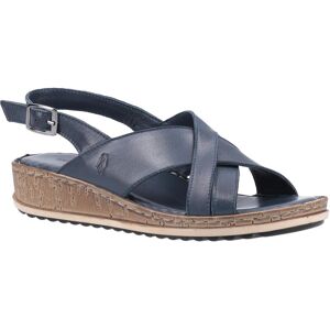 Hush Puppies Elena Cross Over Wedge Sandal Womens - Navy Leather - Size Uk 8 Hush Puppies Elena Cross Over Wedge Sandal Womens - Navy Leather - Size Uk 8