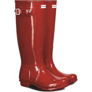 Hunter Womens Original Tall Gloss Patterned Wellingtons - Red Rubber - Size Uk 6 Hunter Womens Original Tall Gloss Patterned Wellingtons - Red Rubber - Size Uk 6