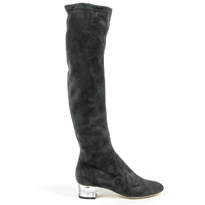 Versace 1969 Abbigliamento Sportivo Srl Milano Italia V Womens High Boot 3123667 Camoscio Verde Fermo - Green Leather - Size Uk 2 Versace 1969 Abbigliamento Sportivo Srl Milano Italia V Womens High Boot 3123667 Camoscio Verde Fermo - Green Leather - Size Uk 2