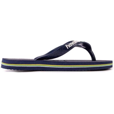 Havaianas Childrens Unisex Brasil Logo Kids Sandals - Blue Pvc - Size Uk 1 Havaianas Childrens Unisex Brasil Logo Kids Sandals - Blue Pvc - Size Uk 1