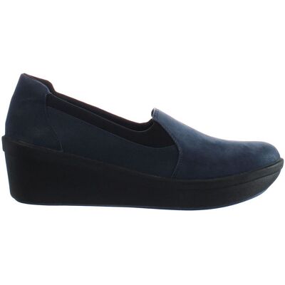Clarks Step Rose Moon Womens Navy Wedges - Blue - Size Uk 3.5 Clarks Step Rose Moon Womens Navy Wedges - Blue - Size Uk 3.5