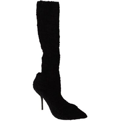 Dolce & Gabbana Womens Black Stretch Socks Knee High Booties Shoes Textile - Size Uk 9.5 Dolce & Gabbana Womens Black Stretch Socks Knee High Booties Shoes Textile - Size Uk 9.5