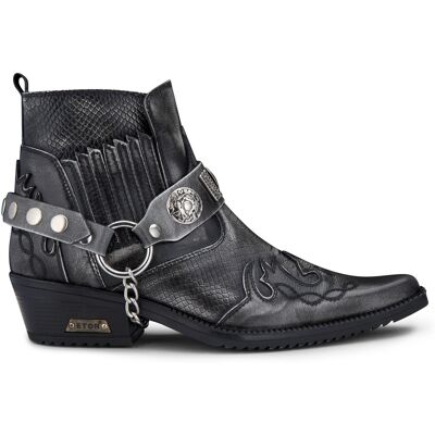 Infinity Leather Mens Grey Snakeskin Winklepicker Cowboy Ankle Boots - Size Eu 40 Infinity Leather Mens Grey Snakeskin Winklepicker Cowboy Ankle Boots - Size Eu 40